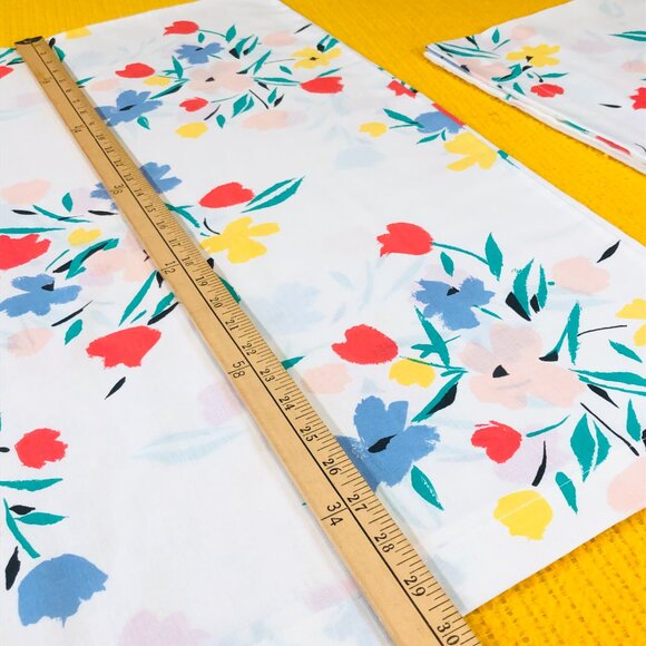 Vintage 80s Fieldcrest Spring Floral Bouquet Pillowcase Set of 2 - Retro Bedding - Picture 8 of 10